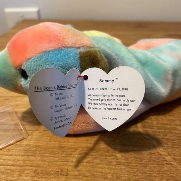 Ty Beanie Babies Sammy Multicoloured Bear 1998 – New Tag Protector VINTAGE - Picture 3 of 10